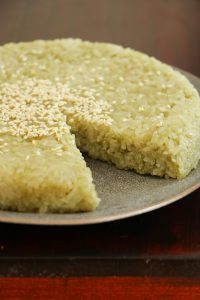 gâteau de riz gluant au matcha