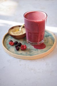 smoothie fruits rouges et ashwaganda